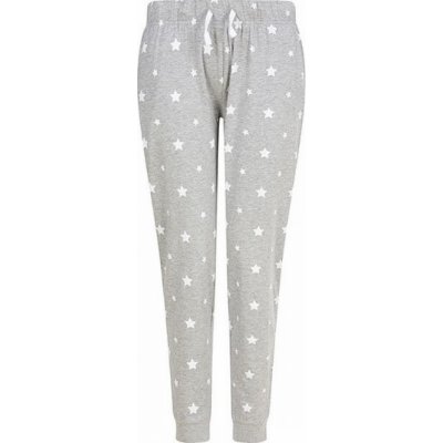 SF Womep Pohodlné pyžamové kalhoty na doma s proužky hvězdičkami heather grey white stars – Zboží Mobilmania