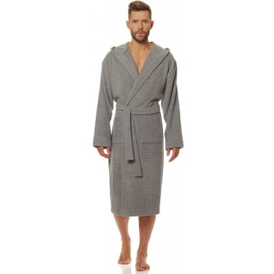 L& pánský froté župan dlouhý s kapucí 2104 FALCO šedá – Zboží Dáma