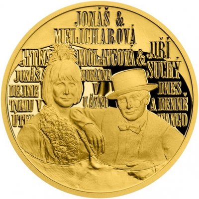 Česká mincovna Zlatá medaile SEMAFOR Jitka Molavcová a Jiří Suchý 15,56 g