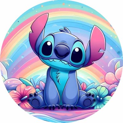 Obrázek na dort LILO A STITCH Jedlý papír ● materiál: FONDÁNOVÝ DECORLIST ✴️, ● velikost: průměr 12 cm ☝ – Hledejceny.cz