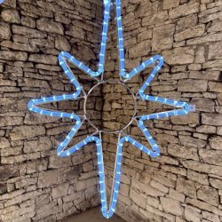 DecoLED LED světelná hvězda závěsná 45x70cm ledově bílá