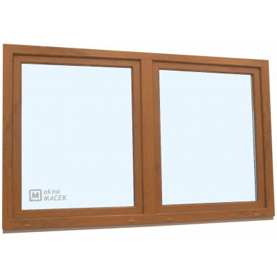KNIPPING Plastové okno - 70 AD, 2400x1200 mm, O/OS sloupek, zlatý dub Barva, imitace: zlatý dub/bílá (jednostranně) – Hledejceny.cz