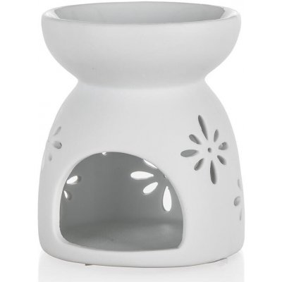 HOME DECOR Aroma lampa porcelánová 8 x 9 cm, vločky, bílá – Zboží Mobilmania