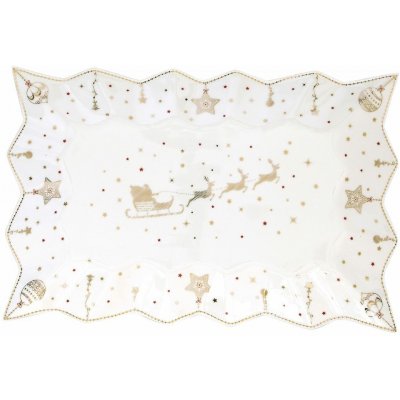 Easy Life Vánoční porcelánový podnos Christmas Lights 35x23cm – Sleviste.cz