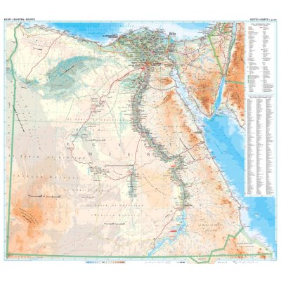 Gizi Map Egypt - nástěnná mapa 100 x 88 cm Varianta: bez rámu v tubusu, Provedení: laminovaná mapa v lištách – Hledejceny.cz