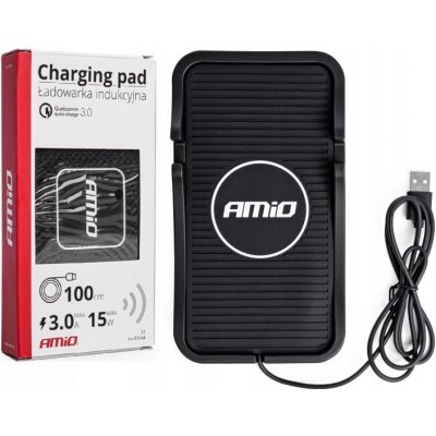 Amio Bezdrátová Qi nabíječka do auta 3.0 15W s USB, 186x103 mm – Zbozi.Blesk.cz