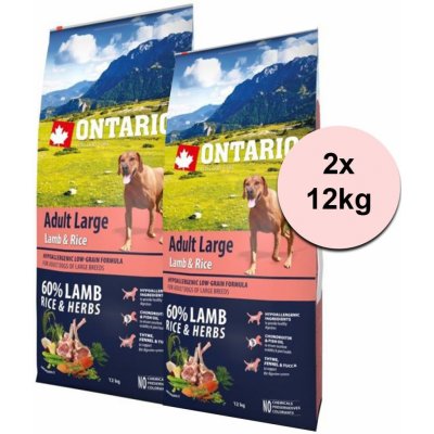 ONTARIO Adult Large – lamb & rice 2 x 12kg