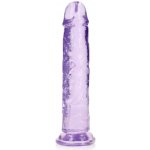 RealRock Crystal Clear Realistic 9 fialové dildo s přísavkou 25,5 x 4,5 cm – Zboží Mobilmania