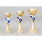 Zlatý sportovní pohár se zlato modrým středem 23 29 cm 29 cm – Zbozi.Blesk.cz