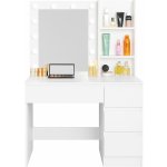 Aga toaletní stolek se zrcadlem a osvětlením matný bílý MRDT21 – Zboží Dáma