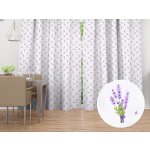 Biante Bavlněný závěs Sandra SA-301 Malé snítky levandulí na bílém 150x180 cm – Zboží Mobilmania