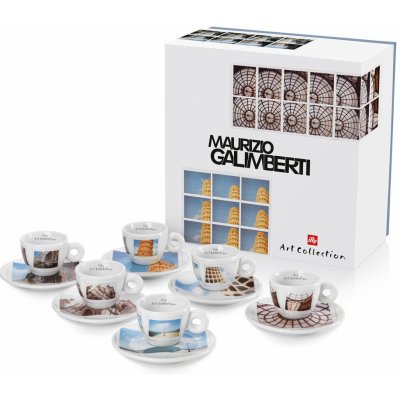 Illy MAURIZIO GALIMBERTI sada porcelánových šálků s podšálkem 6 ks x 60 ml