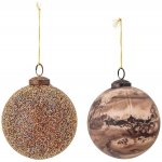 Bloomingville Sada vánočních ozdob skleněné koule Loha Ornament | zlatá – Hledejceny.cz