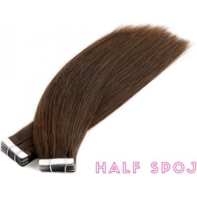 Vlasové PU pásky HALF poloviční tape in na prodlužování vlasů 40cm 04 středně hnědá – Zboží Mobilmania