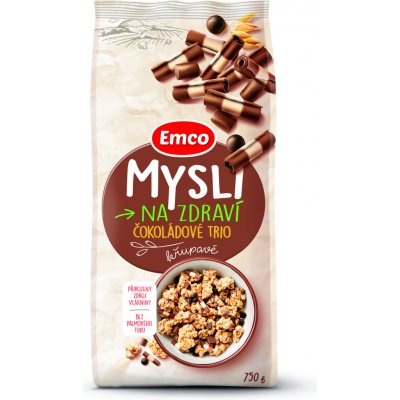 Emco Mysli na Zdraví Křupavé čokoládové trio 750 g – Zboží Dáma