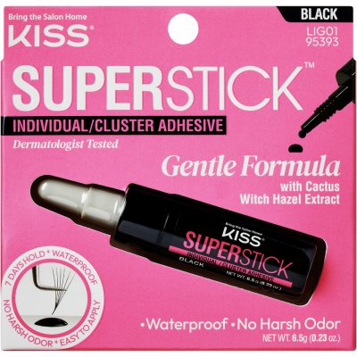 KISS Lepidlo na řasy Super Stick Individual (Lash Cluster Adhesive) 6,5 g Black – Zbozi.Blesk.cz