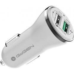 Adaptér do auta GoGEN CHQ 27, 2x USB, 2,4A s funkcí rychlonabíjení QC 3.0 (18W) - bílá