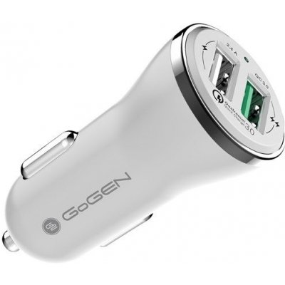 Adaptér do auta GoGEN CHQ 27, 2x USB, 2,4A s funkcí rychlonabíjení QC 3.0 (18W) - bílá – Zbozi.Blesk.cz