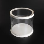 Cake star dortový box bílý kulatý s průhledným víkem 26,5x24cm – Zboží Dáma