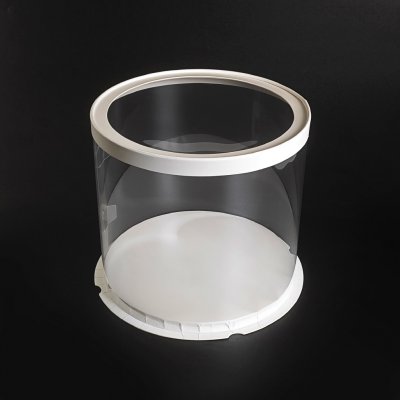 Cake star dortový box bílý kulatý s průhledným víkem 26,5x24cm – Zboží Dáma