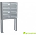 Poštovní schránka B-017 - volně stojící na podnoži z JPU profilu - lakovaná - RAL 9005 MAT. - ČERNÁ – Zboží Mobilmania