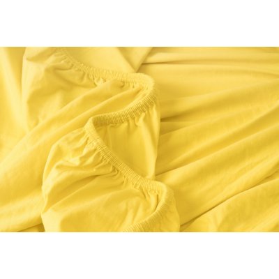 PovlečemeVás Luxusní bavlna jersey prostěradlo s lycrou žluté 180x200