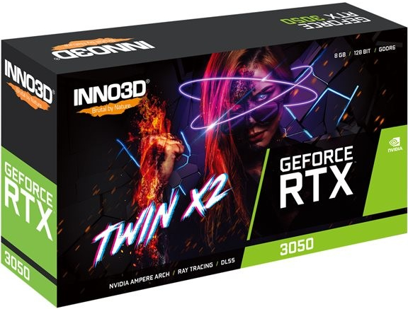 Inno3D GeForce RTX 3050 Twin X2 8GB GDDR6X N30502-08D6-1190VA42