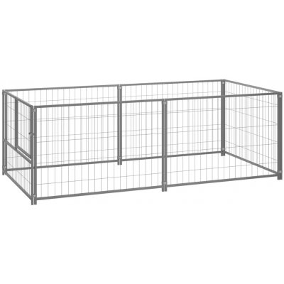 vidaXL Psí kotec stříbrný 200 x 100 x 70 cm ocel – Zboží Dáma