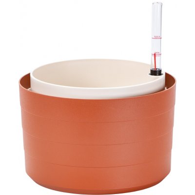 Plastia Samozavlažovací květináč Berberis 26 cm, terakota a slonová kost – Zboží Mobilmania
