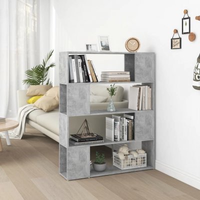 Regálová knihovna Room Divider Concrete Šedá 100x24x124 cm – Zboží Mobilmania