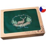 Povlečení Plus Pánská zástěra pro myslivce v dárkovém balení zelená 72x100 Jelen v lese – Zboží Dáma