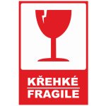KŘEHKÉ - FRAGILE lakovaná papírová samolepka 120x80 mm – Zboží Dáma