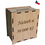 JH WoodArt Dřevěná pokladnička Spořicí výzva 50 000 Kč – Zboží Dáma