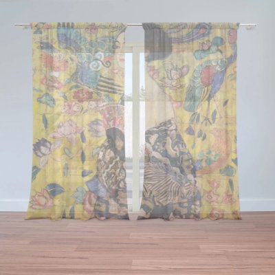 Sablio Záclony Dáma s vějířem - Gustav Klimt: 2ks 150x250cm – Hledejceny.cz