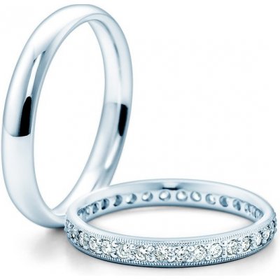 Savicki Snubní prsteny: bílé zlato půlkulaté + 9-OS-2614B – Zboží Mobilmania