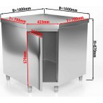 G.Gastro Nerezová pracovní skříňka PREMIUM - 1000x1000 mm - se 1 křídlovými dveřmi - 15857 – Zboží Dáma