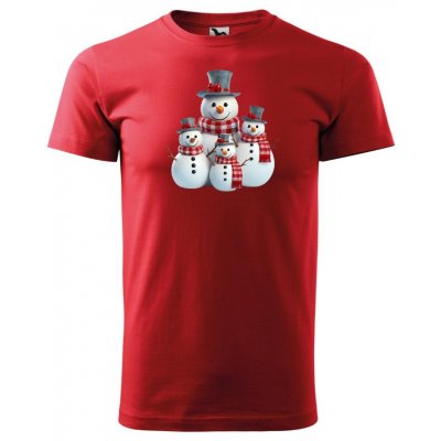 MALFINI Vánoční tričko Basic sněhuláci – Zboží Dáma