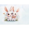 Tapety Postershop Fototapeta vliesová: For Kids Joyful Bunnies - 208x146 cm