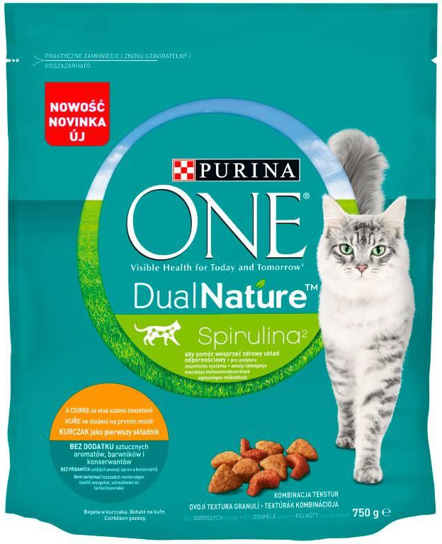 Purina ONE DualNature Spirulina krmivo s kuřecím masem 0,75 kg