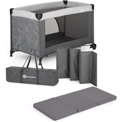 Petite&Mars Cestovní postýlka Nyja Urban Jungle Charcoal – Sleviste.cz