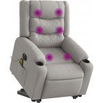 vidaXL 3206583 Elektrické zvedací masážní polohovací křeslo textil Obláčkově šedá – Zboží Dáma