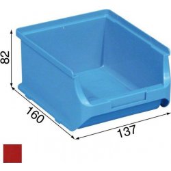 Allit Plastové boxy na drobný materiál 137x160x82 mm červené