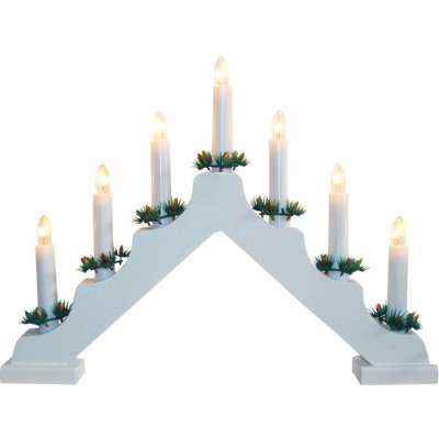 Elektrický svícen vánoční, napájení: síťové, 7 svíček, bílý 791903 – Zboží Dáma