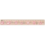 Metrie Didakt-M07 Dřevěné pravítko s potiskem Objemy těles 25 cm – Zboží Živě