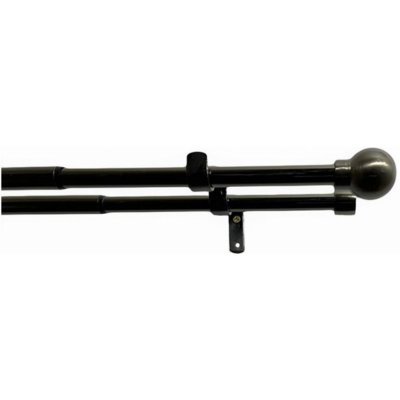 Dvojitá záclonová souprava roztaž. Koule 16/19 mm černý nikl, 120 - 230 cm – Hledejceny.cz