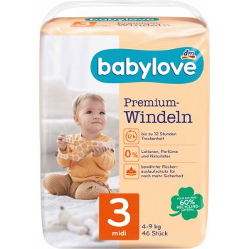 Babylove Premium aktiv 3 midi 4-9 kg 46 ks