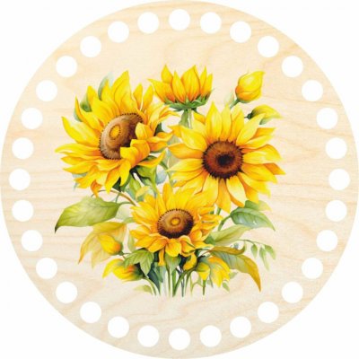 Woody Crafts Dno, víko, kruh 15 cm, Slunečnice – Hledejceny.cz