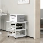 Homcom Pojízdný stolek na tiskárnu, 50 x 50 x 52,5 cm bílý – Zboží Mobilmania