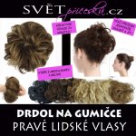 Drdol gumička - pravé lidské vlasy - kudrnatý příčesek 6 - kaštanově hnědá Větší – Zbozi.Blesk.cz