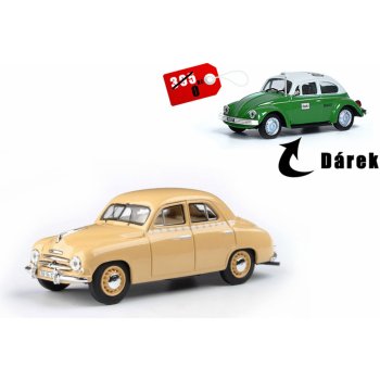 Abrex Škoda 1201 sedan Taxi1956 + VW BeetleTaxi 1:43